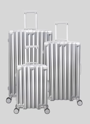 IT Luggage Silver Track Trunk Hard Suitcase