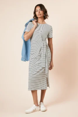 Dorothy Perkins Knot Detail Stripe T-shirt Dress