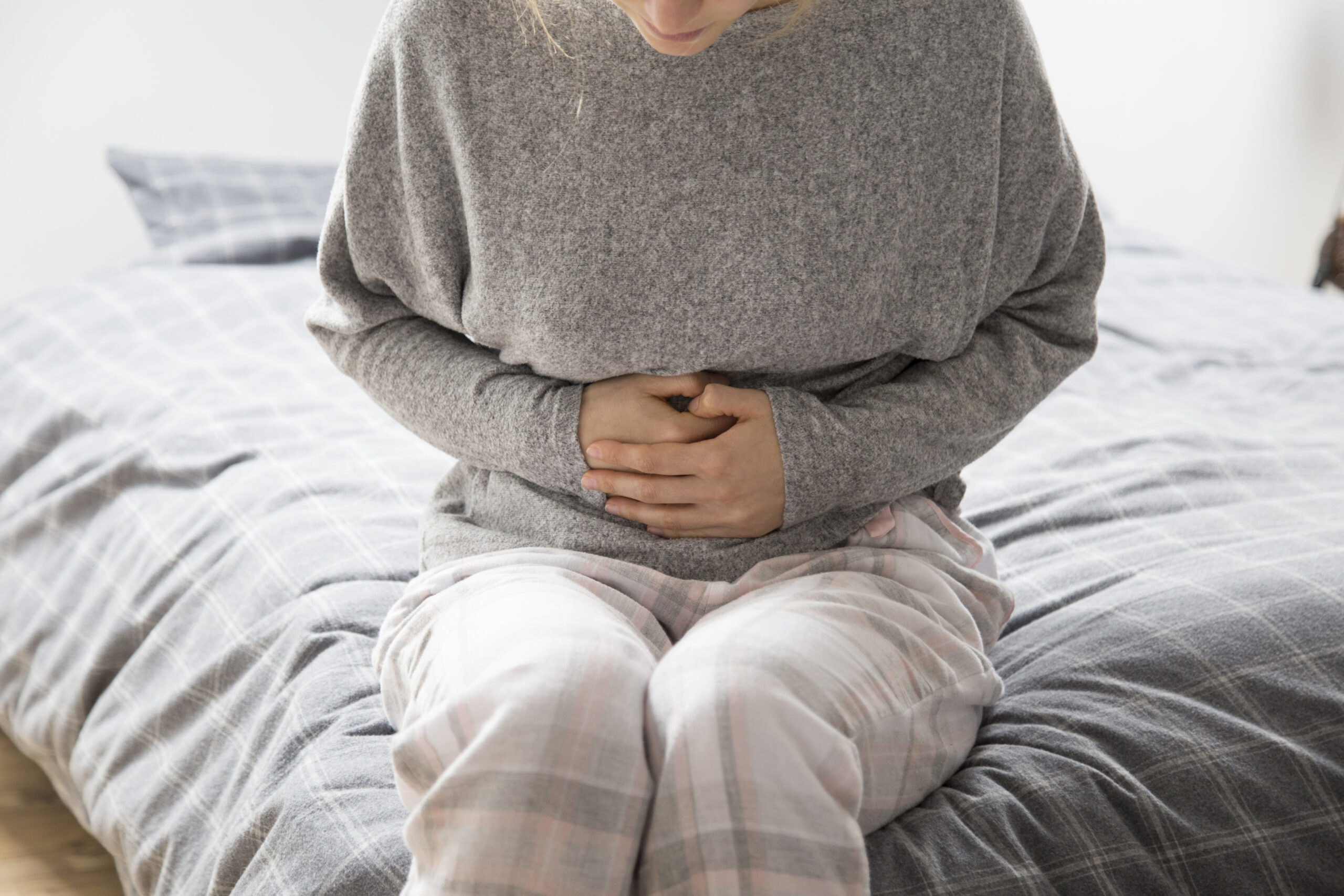 Woman with a stomach pain