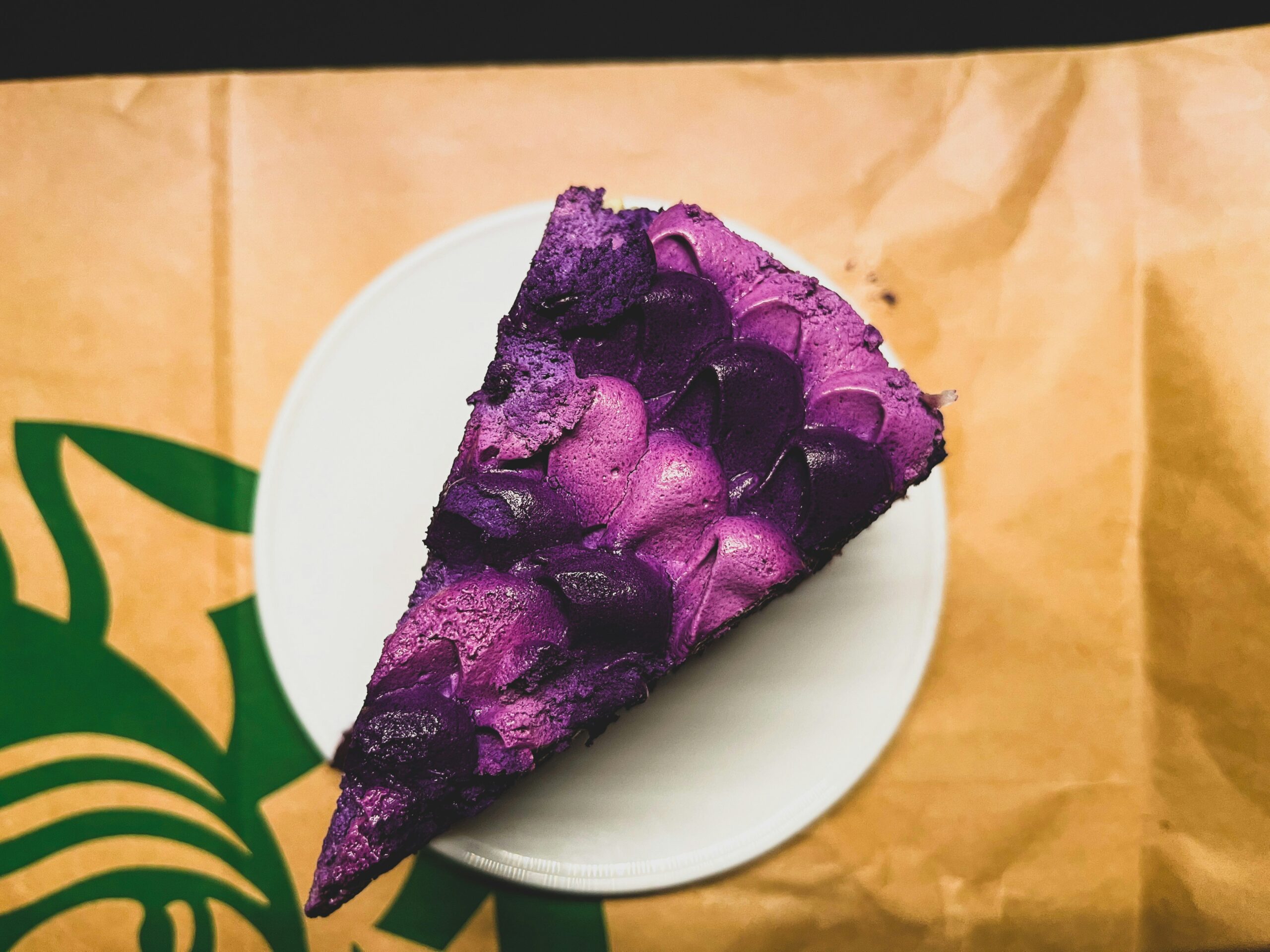 Ube cake slice