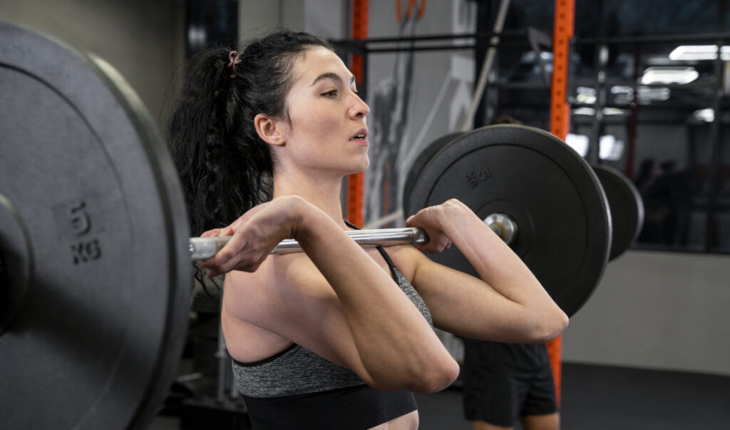 Woman weightlifting