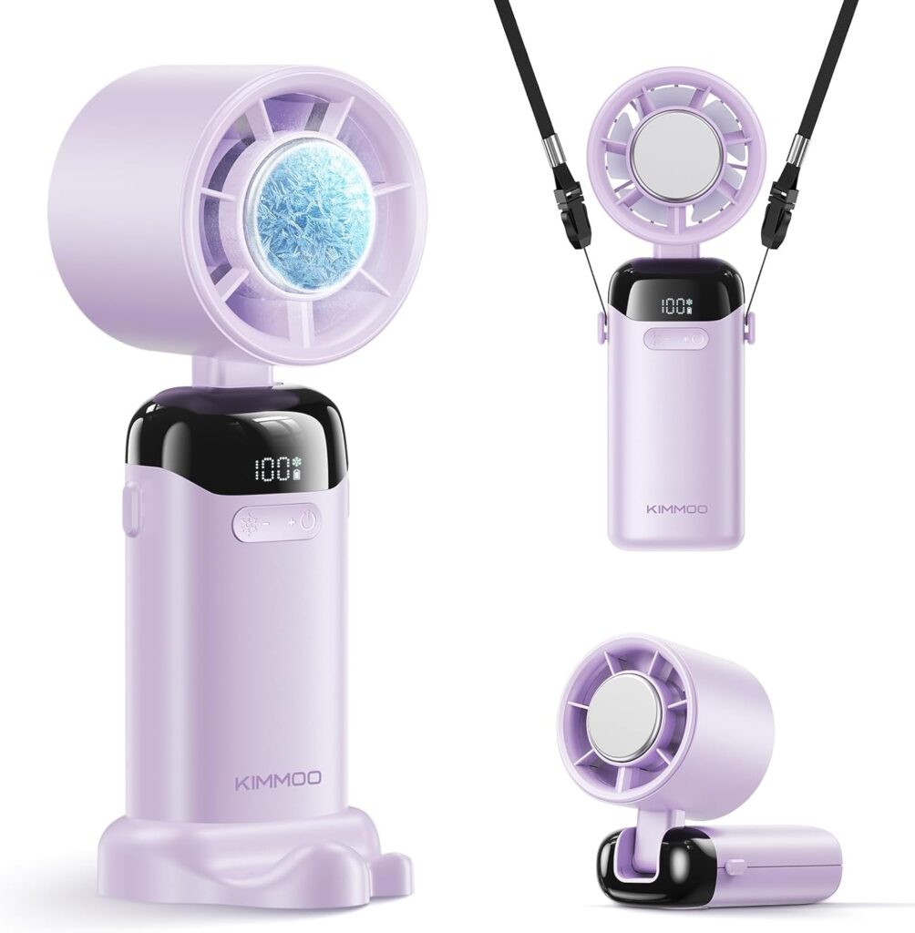 Kimmoo Handheld Portable Turbo Fan with Ice Cooler