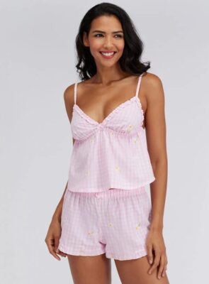 Boux Avenue daisy gingham cotton short pyjama set