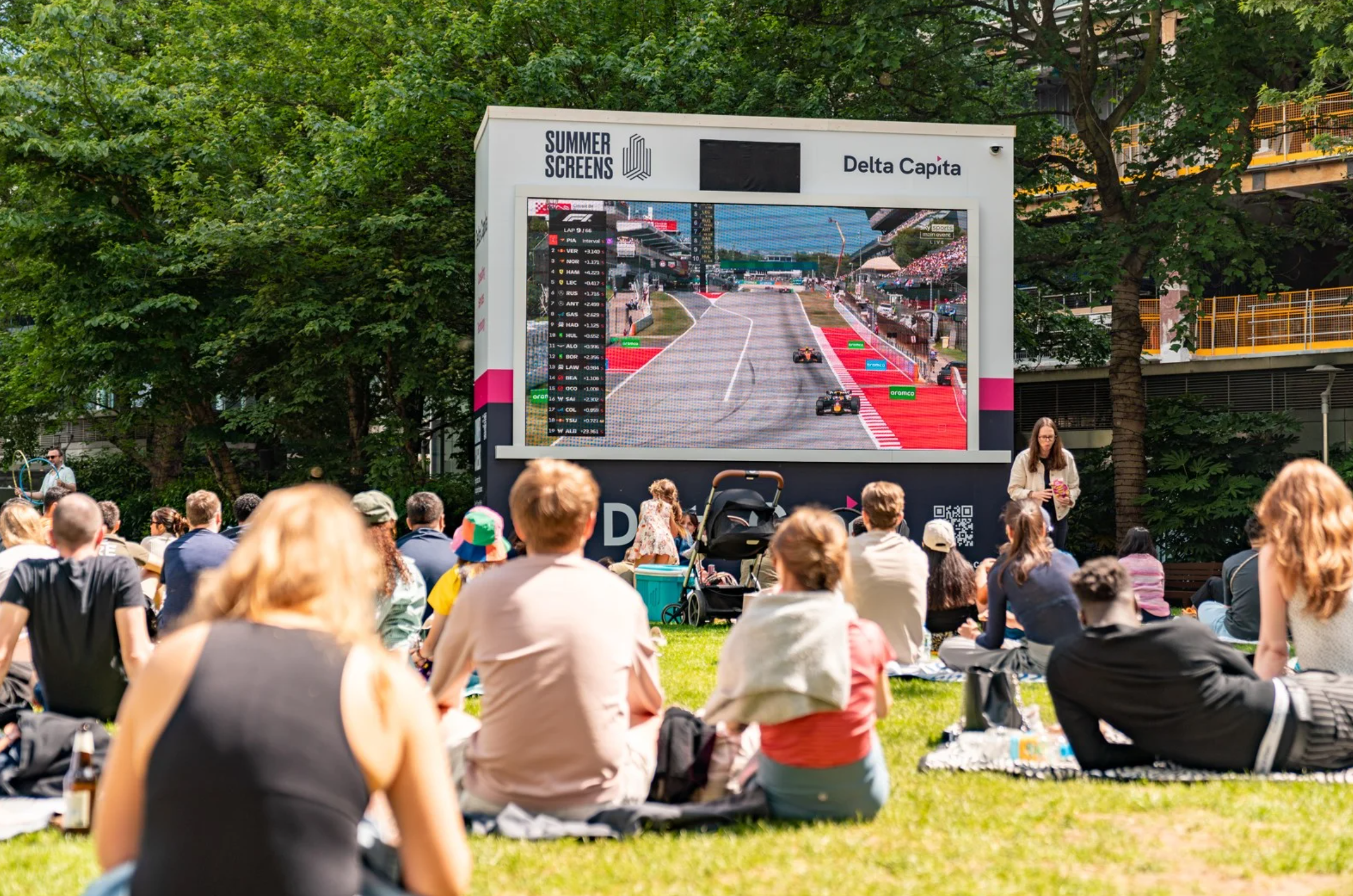 Big screen in Canada Square Park