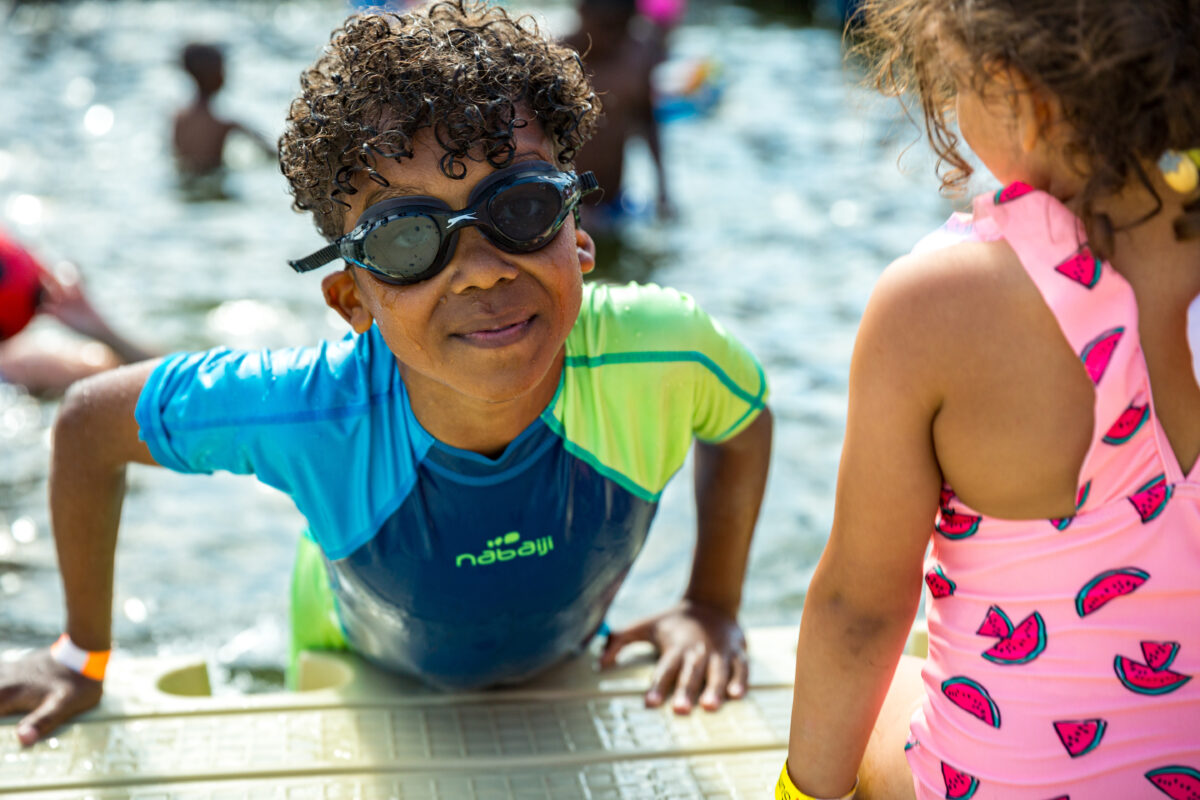 Kid swims at Summer Splash