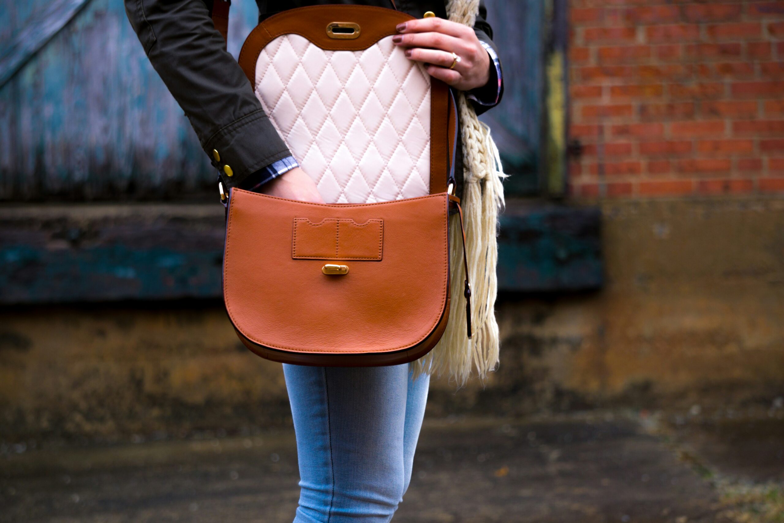 Woman rummaging in her bag