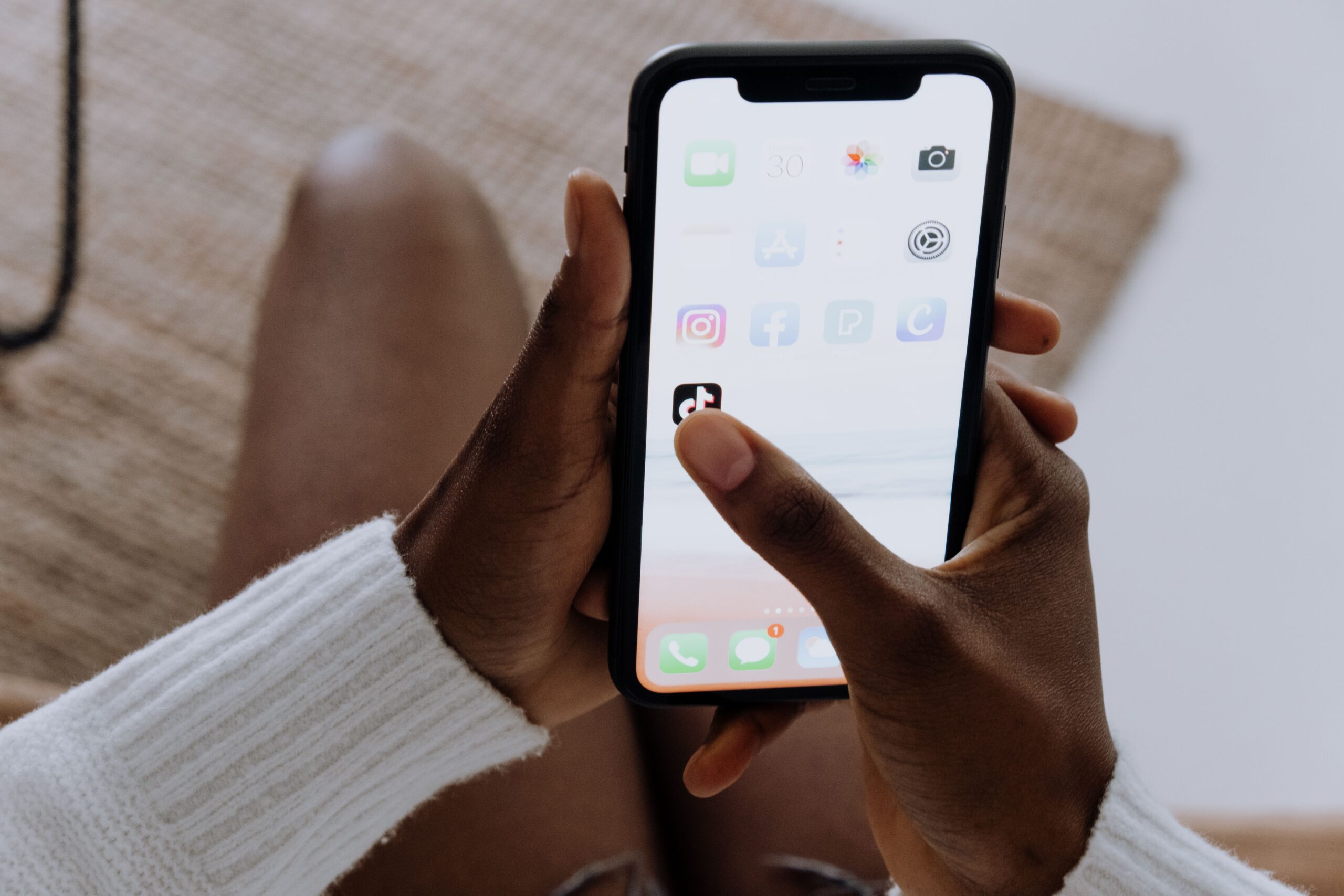 TikTok app on an iPhone