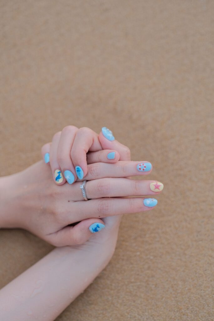 Seaside themed nail art