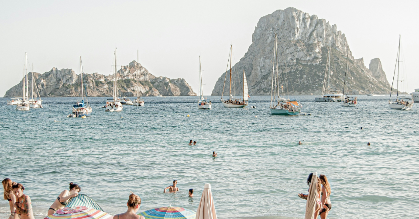 Busy beach in Sardinia