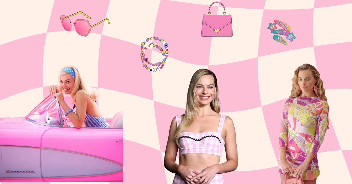 Cut-outs of Margot Robbie as Barbie