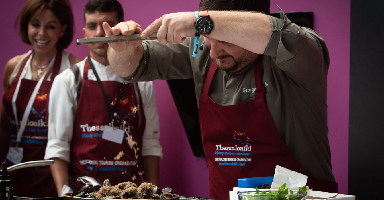 A cooking demonstration at The National Geographic Traveller Food Festival.