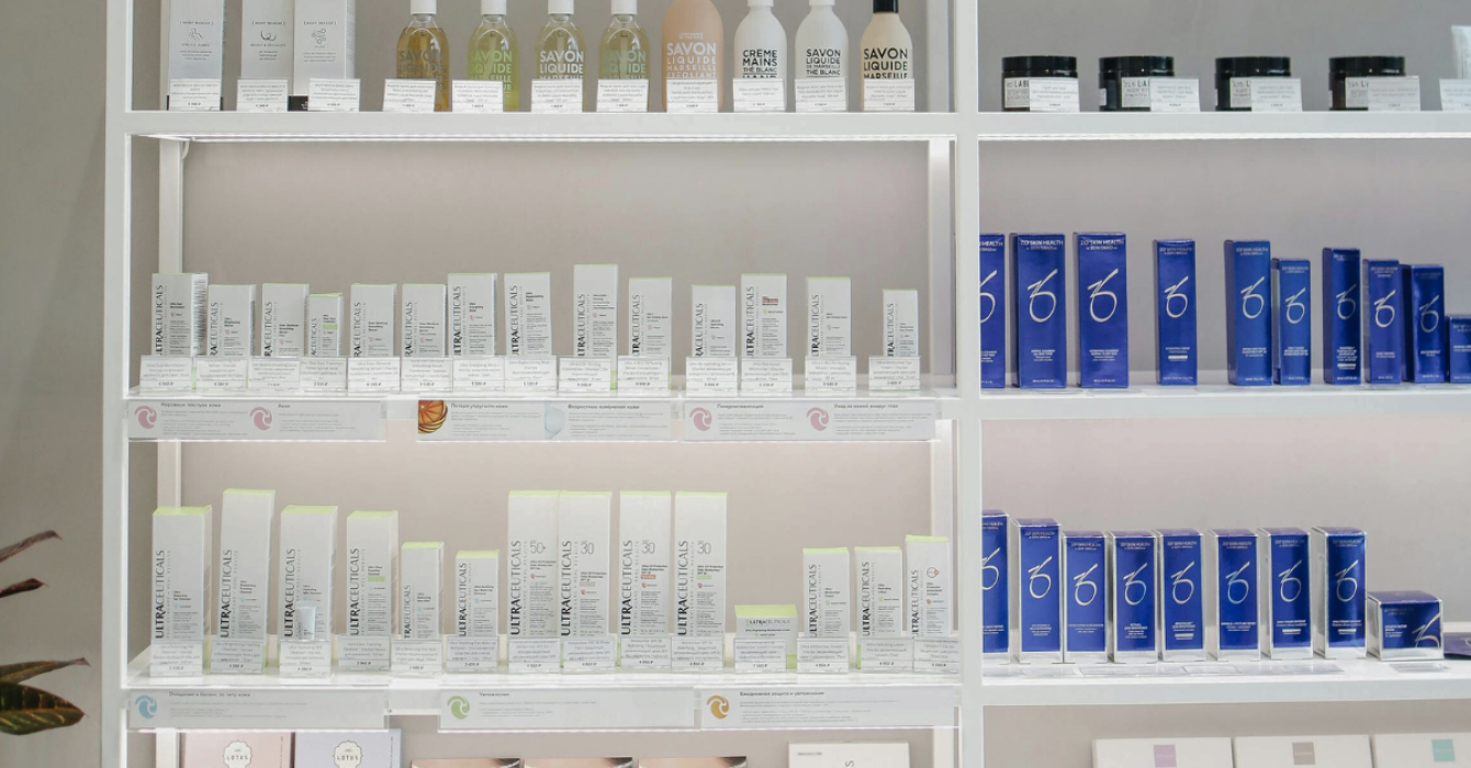 Beauty counter at a shop