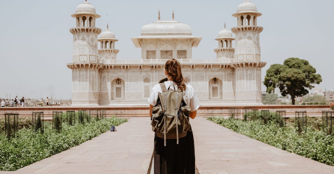 A young female backpacker travelling in India.